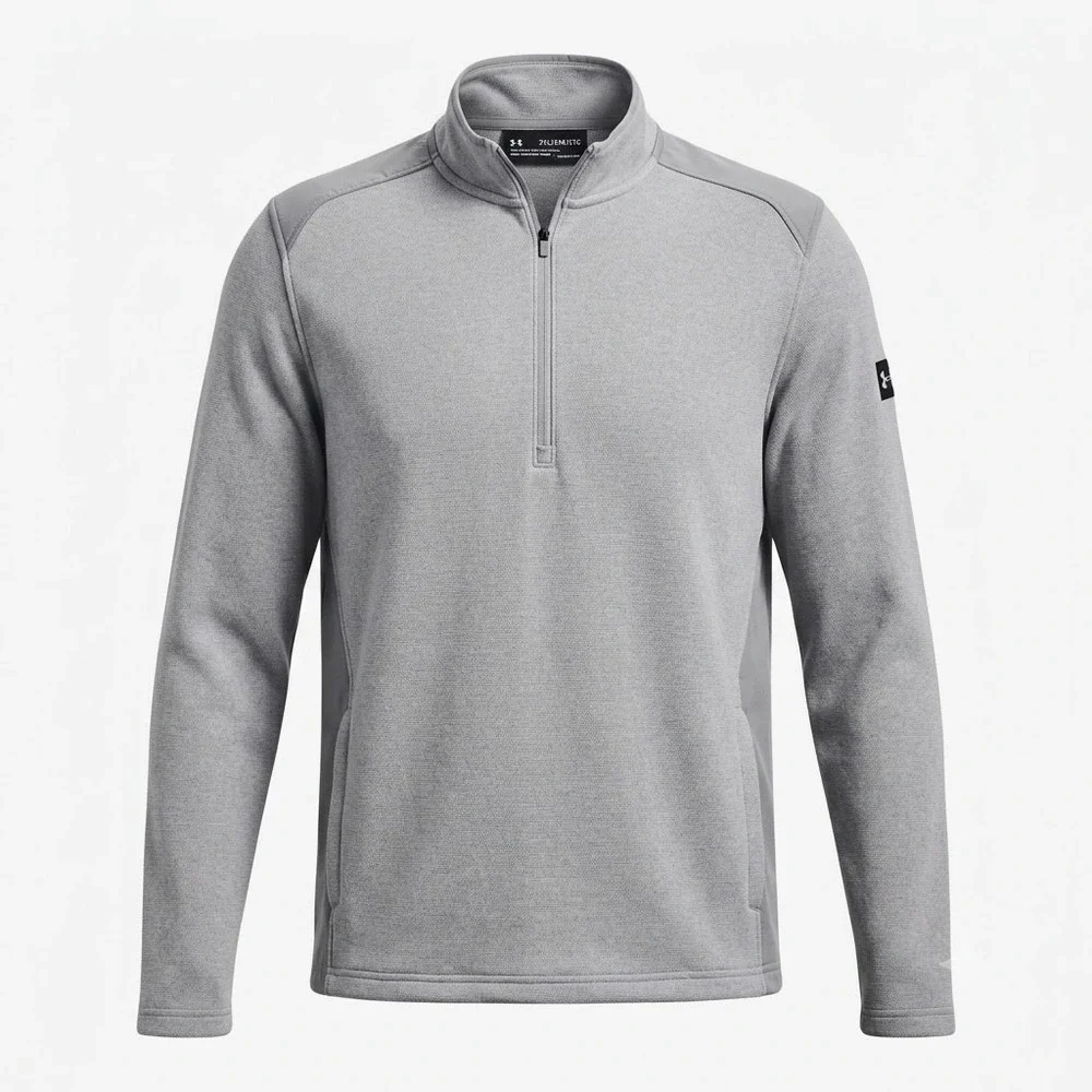 Under Armour ColdGear Mens XXL 2XL Gray 1/4 Zip Pullover Loose Fit Jacket - Picture 7 of 8